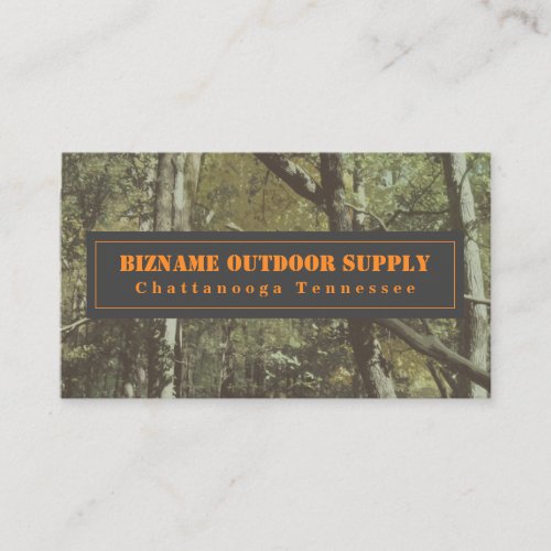 Camouflage  Orange Outdoor Retail Business Card