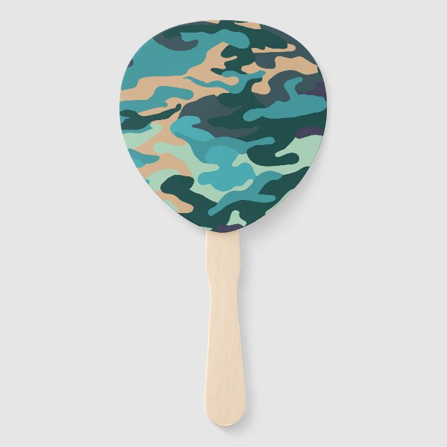 Camouflage Paddle Hand Fan (Front)