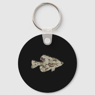 Camouflage Pan Fish Silhouette Digital Camo Crappi Keychain