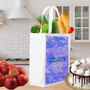 Camouflage Pastel Blue Abstract Funny Quote Grocery Bag