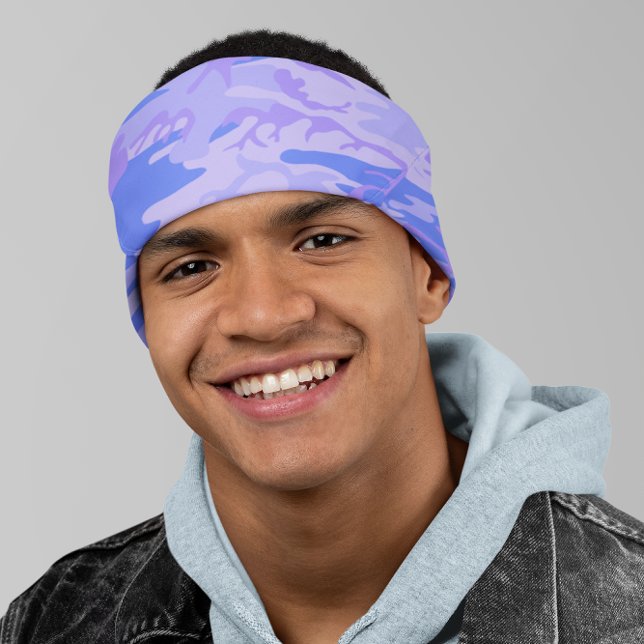 Camouflage Pastel Blue Abstract Pattern Bandana (Camouflage Pastel Blue Abstract Pattern Bandana)