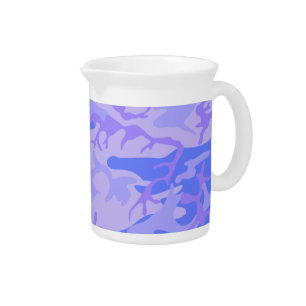 Camouflage Pastel Blue Abstract Pattern Beverage Pitcher