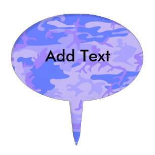 Camouflage Pastel Blue Abstract Pattern Cake Topper