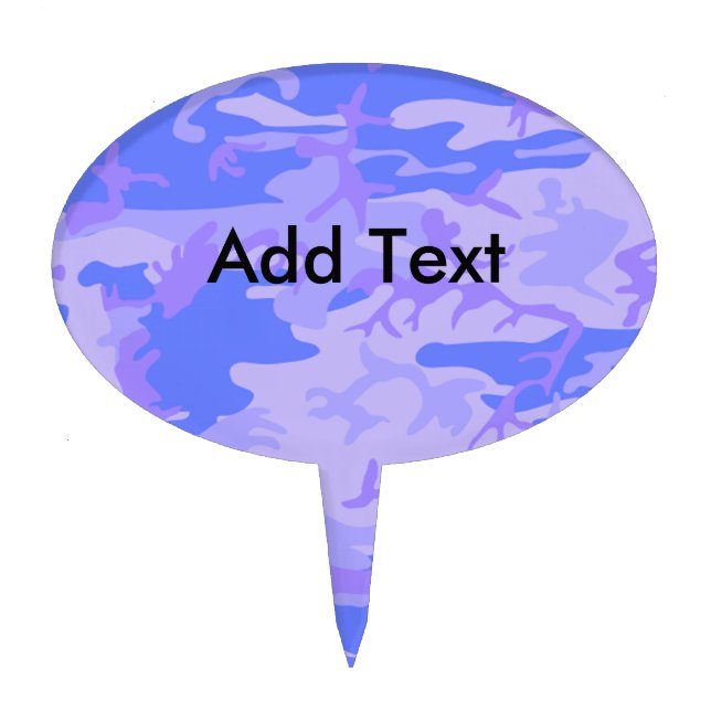 Camouflage Pastel Blue Abstract Pattern Cake Topper (Front)