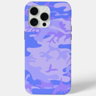 Camouflage Pastel Blue Abstract Pattern iPhone 15 Pro Max Case