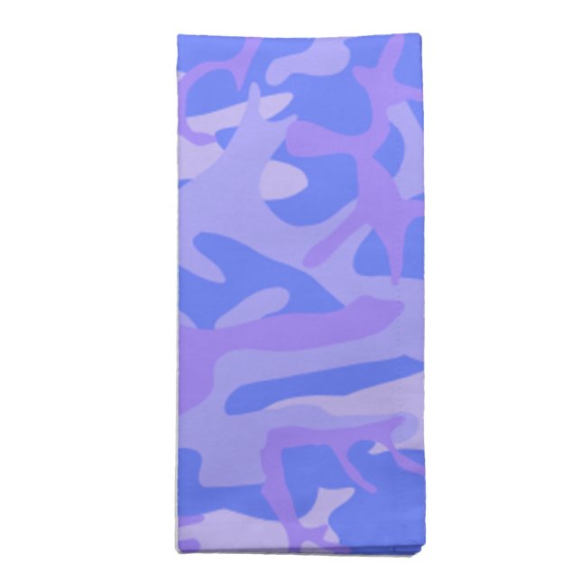 Camouflage Pastel Blue Abstract Pattern Cloth Napkin (Folded)