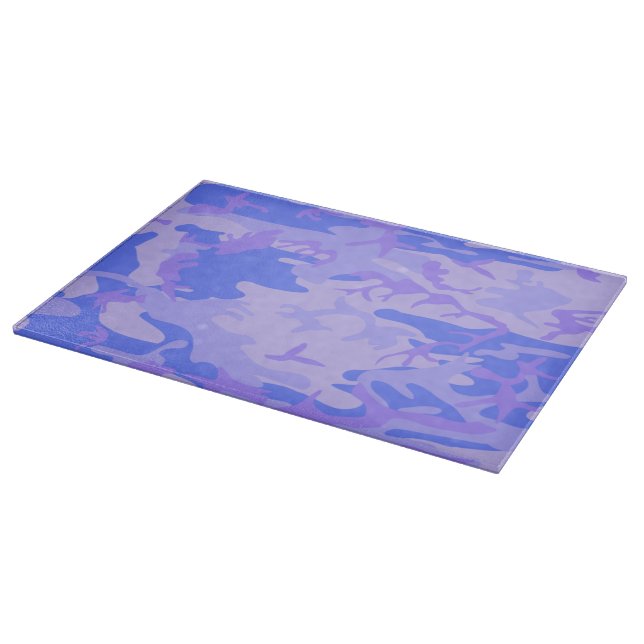 Camouflage Pastel Blue Abstract Pattern Cutting Board (Corner)