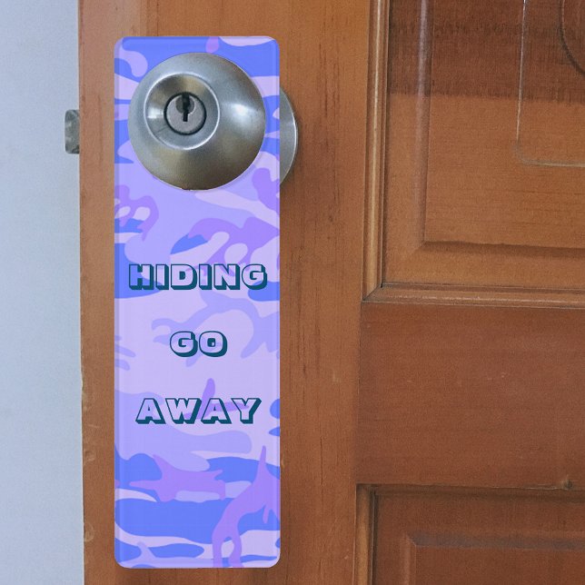 Camouflage Pastel Blue Abstract Pattern Door Hanger (Camouflage Pastel Blue Abstract Pattern Door Hanger)