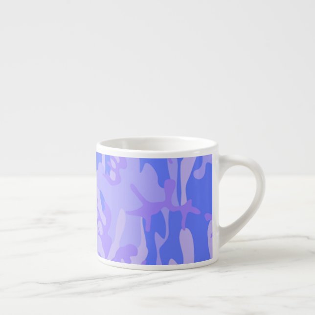 Camouflage Pastel Blue Abstract Pattern Espresso Cup (Right)