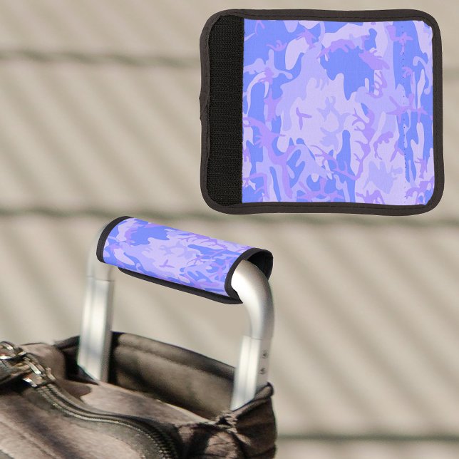Camouflage Pastel Blue Abstract Pattern Luggage Handle Wrap (Camouflage Pastel Blue Abstract Pattern Luggage Handle Wrap)