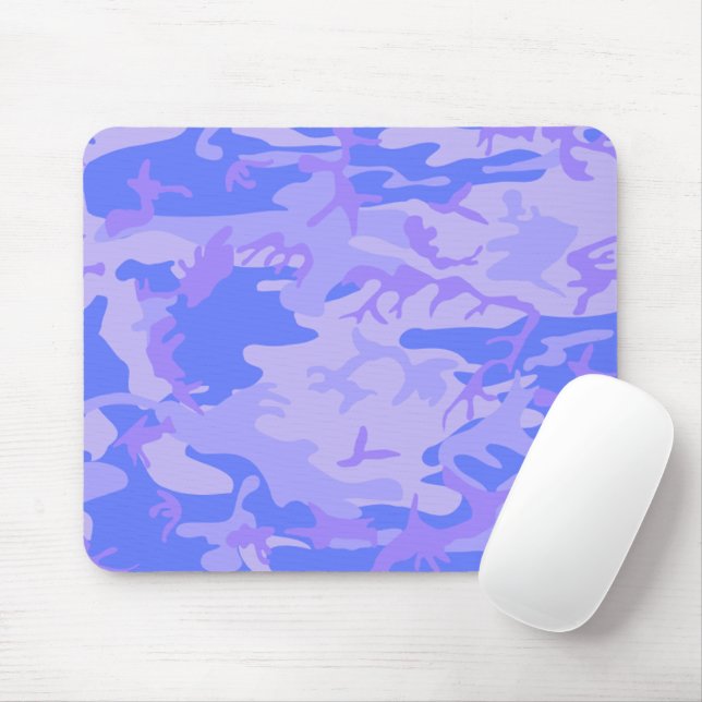 Camouflage Pastel Blue Abstract Pattern Mouse Pad (With Mouse)