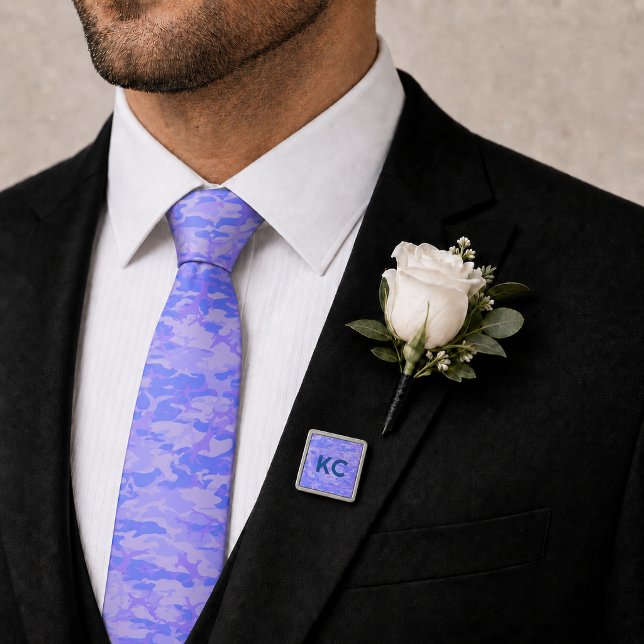 Camouflage Pastel Blue Abstract Pattern Neck Tie (Camouflage Pastel Blue Abstract Pattern Neck Tie)