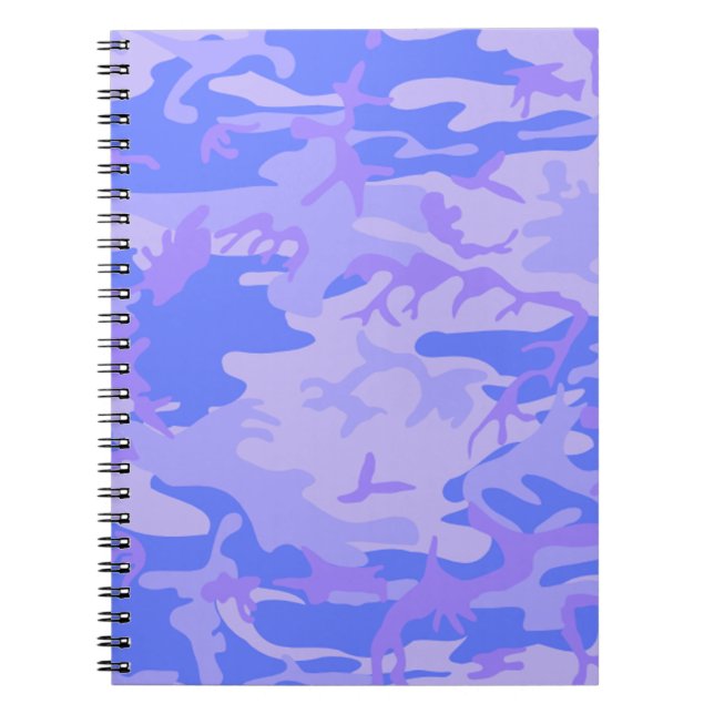 Camouflage Pastel Blue Abstract Pattern Notebook (Front)