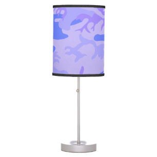 Camouflage Pastel Blue Abstract Pattern Table Lamp