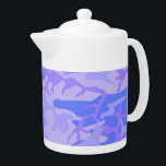 Camouflage Pastel Blue Abstract Pattern Teapot<br><div class="desc">Camouflage pastel blue abstract pattern design product. Personalize this template with your art or photo and customize it to your liking.</div>