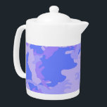 Camouflage Pastel Blue Abstract Pattern Teapot<br><div class="desc">Camouflage pastel blue abstract pattern design product. Personalize this template with your art or photo and customize it to your liking. The product features a blue and purple camouflage pattern.</div>