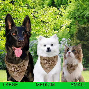 Camouflage Pastel Desert Brown Abstract Pet Name Bandana Collar