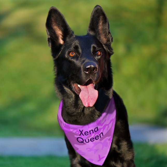 Camouflage Pastel Purple Abstract Pet Name Pet Bandana Collar (Dog)