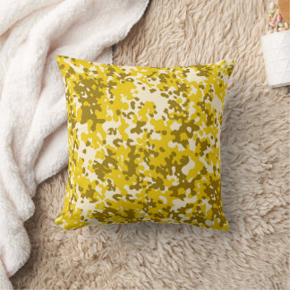 camouflage pattern 6 yellow throw pillow