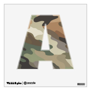 Camouflage Pattern Alphabet Letters Wall Decal