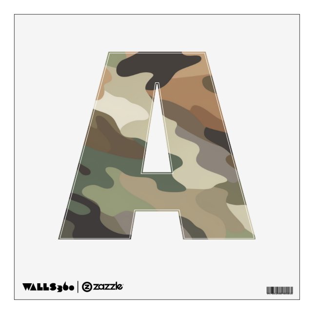Camouflage Pattern Alphabet Letters Wall Decal (Front)