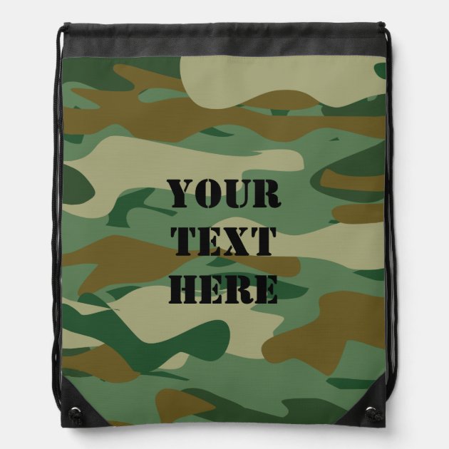 camo drawstring bag