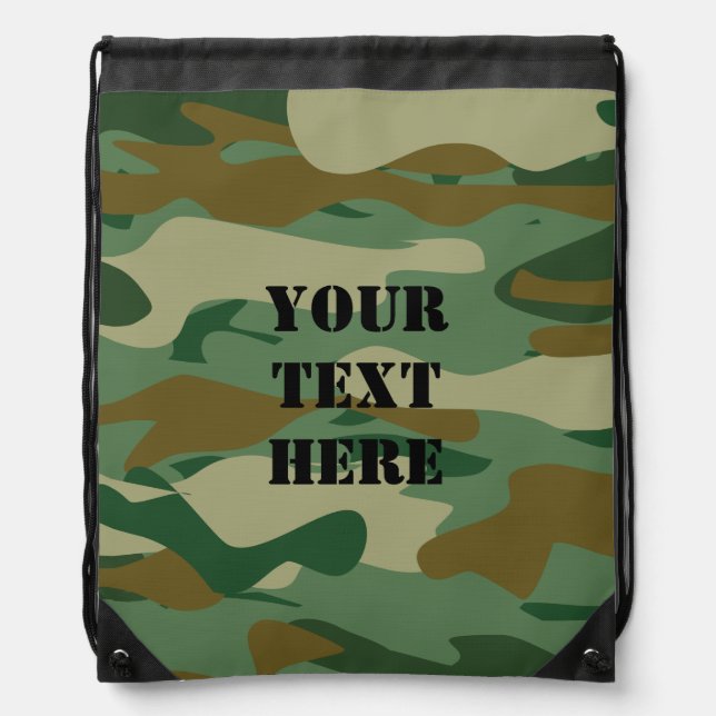 Camouflage pattern bag | Camo drawstring backpack (Front)