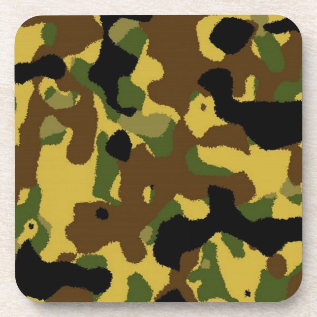 camouflage Pattern Beverage Coaster (Front)