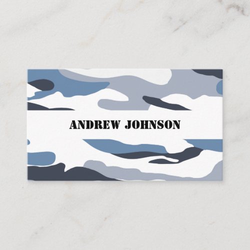 Camouflage Pattern Blue Gray Business Card