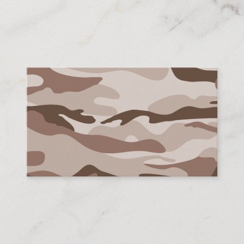 Camouflage Pattern Brown Beige Business Card