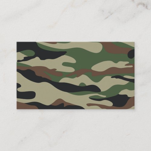 Camouflage Pattern Brown Green Business Card