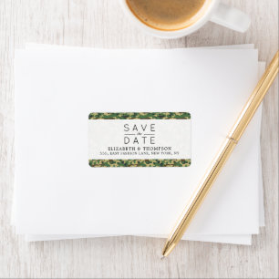 Camouflage Pattern, Camo, Military, Save The Date Label