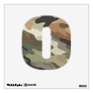 Camouflage Pattern Decimal Number Wall Decal