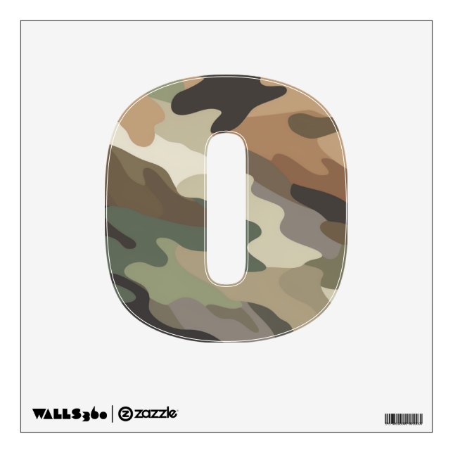Camouflage Pattern Decimal Number Wall Decal (Front)