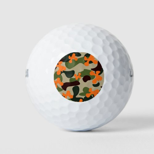 Camouflage pattern golf balls