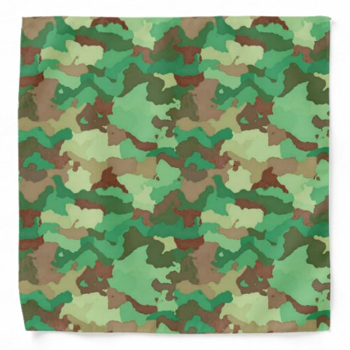 Camouflage Pattern Green Brown and Tan     Bandana
