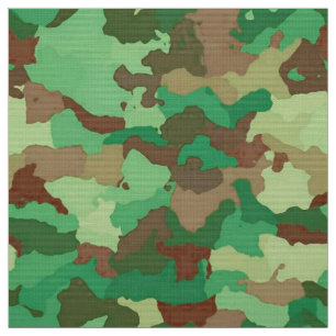 Camouflage Pattern, Green, Brown and Tan Fabric