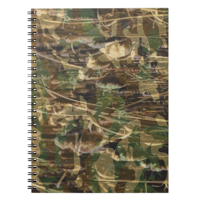 Camouflage Pattern Green Brown Notebook (Front)