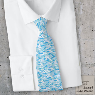 Camouflage Pattern in double Gray and Blue Neck Tie