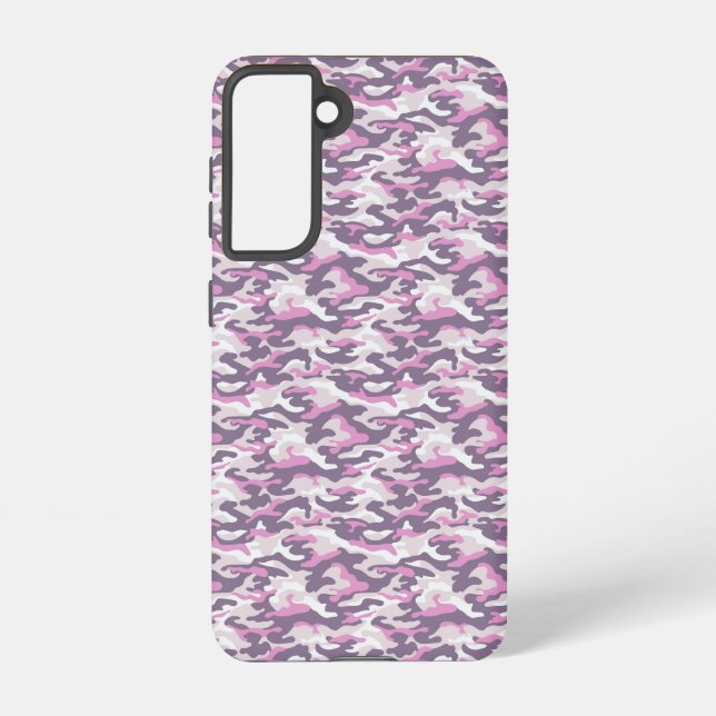 Camouflage Pattern in double Gray and Pink Samsung Galaxy Case (Back)
