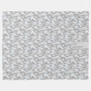 Camouflage Pattern in triple Gray Fleece Blanket