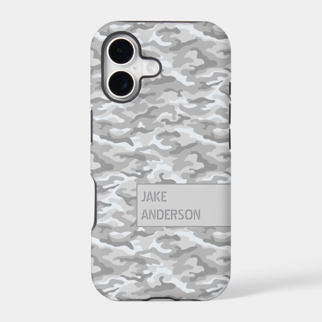 Camouflage Pattern in triple Gray Iphone Case (Back)