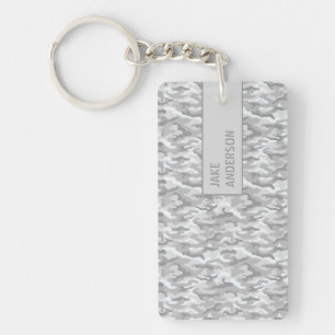 Camouflage Pattern in triple Gray Keychain