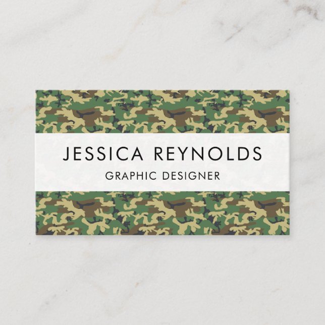 Camouflage Pattern, Military Pattern, Camo, Army Business Card (Front)