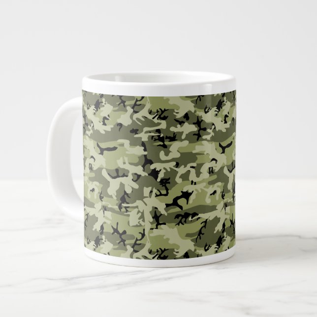 Camouflage Pattern, Military Pattern, Camo, Army Giant Coffee Mug (Front Left)