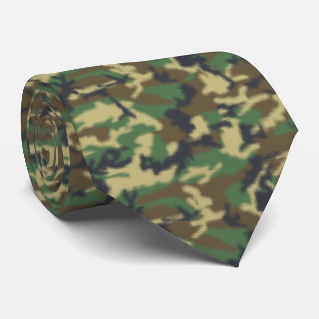 Camouflage Pattern, Military Pattern, Camo, Army Neck Tie (Rolled)
