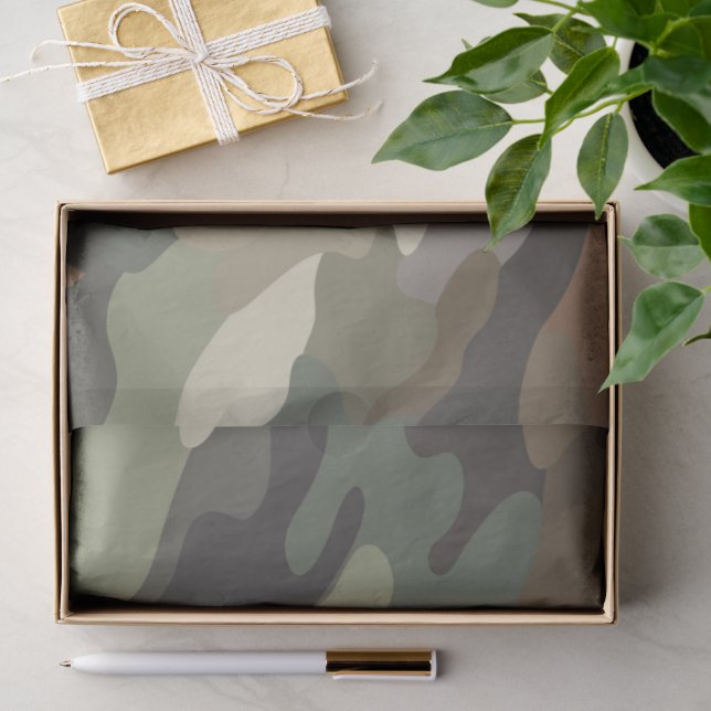 Camouflage Pattern Tissue Paper Stylish Wrap Gift (Gift)