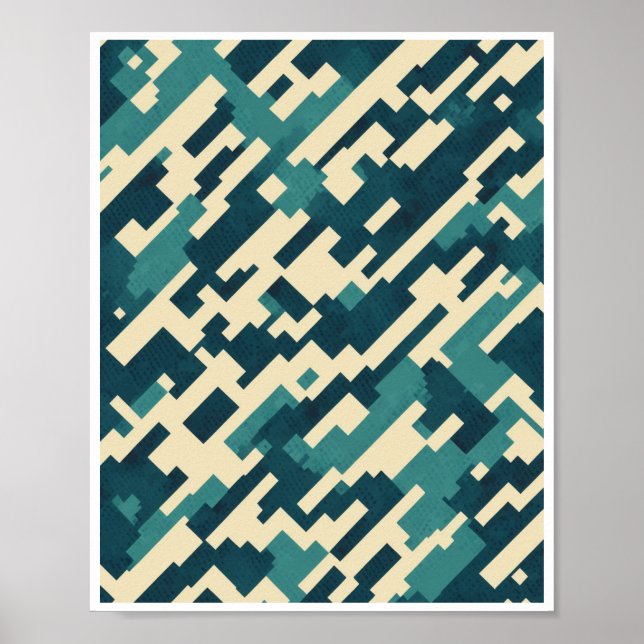 Camouflage Pattern Vector Art Wall Poster Decor (Front)