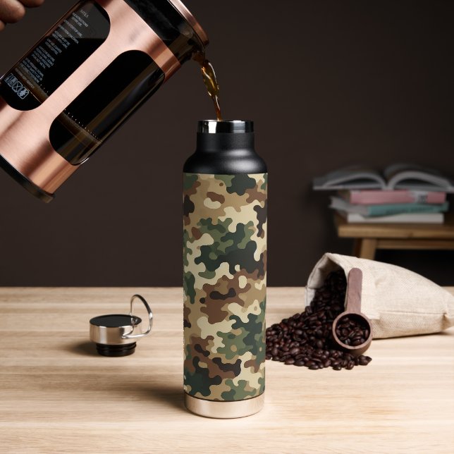Camouflage pattern water bottle (Coffee)