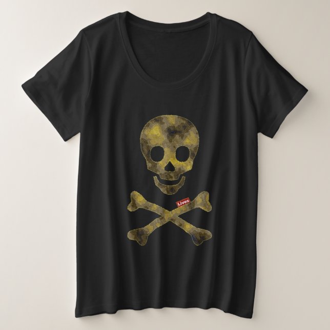Camouflage patterned skull plus size T-Shirt (Design Front)
